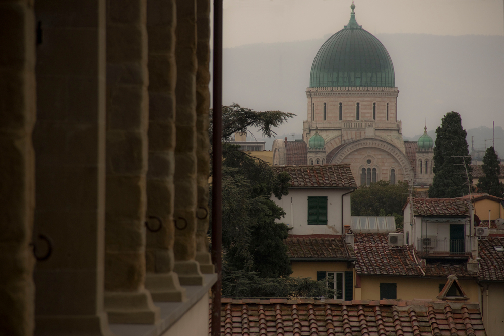 Blick auf die Synagoge und das Jüdische Museum von Florenz