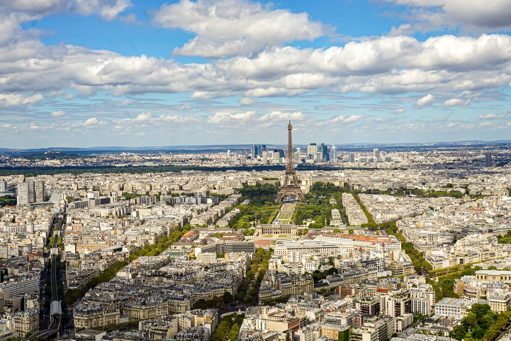 A,Panoramic,View,Of,The,City,Of,Paris,In,France,