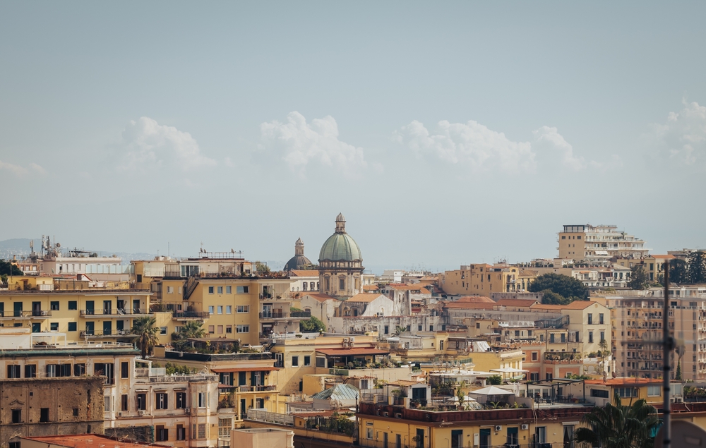 Panoramic,View,Of,The,Old,Town,Of,Naples,,Italy,,With