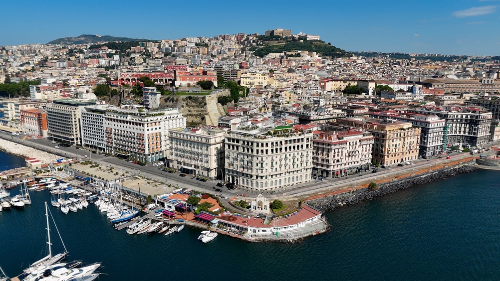 Naples,Skyline,At,Naples,In,Campania,Italy.,Highrise,Buildings,Scenery.