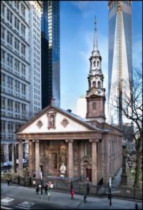 St. Paul's Chapel with One World Trade Center