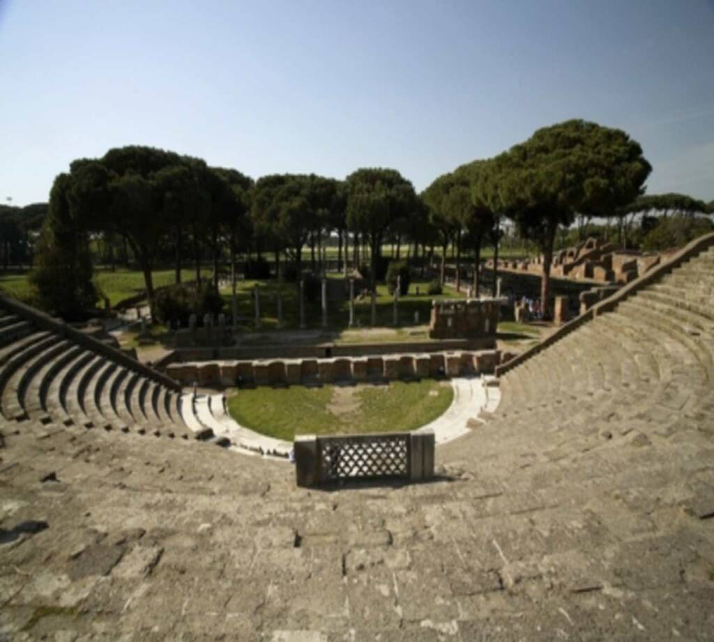 Aerial view of Parco Archeologico di Ostia Antica