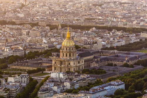 Areal,View,Of,Army,Museum,Paris,From,Above,With,City