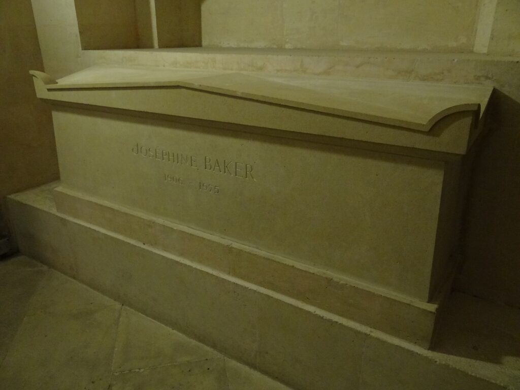 The cenotaph of Joséphine Baker in vault XIII of the Panthéon crypt, Paris