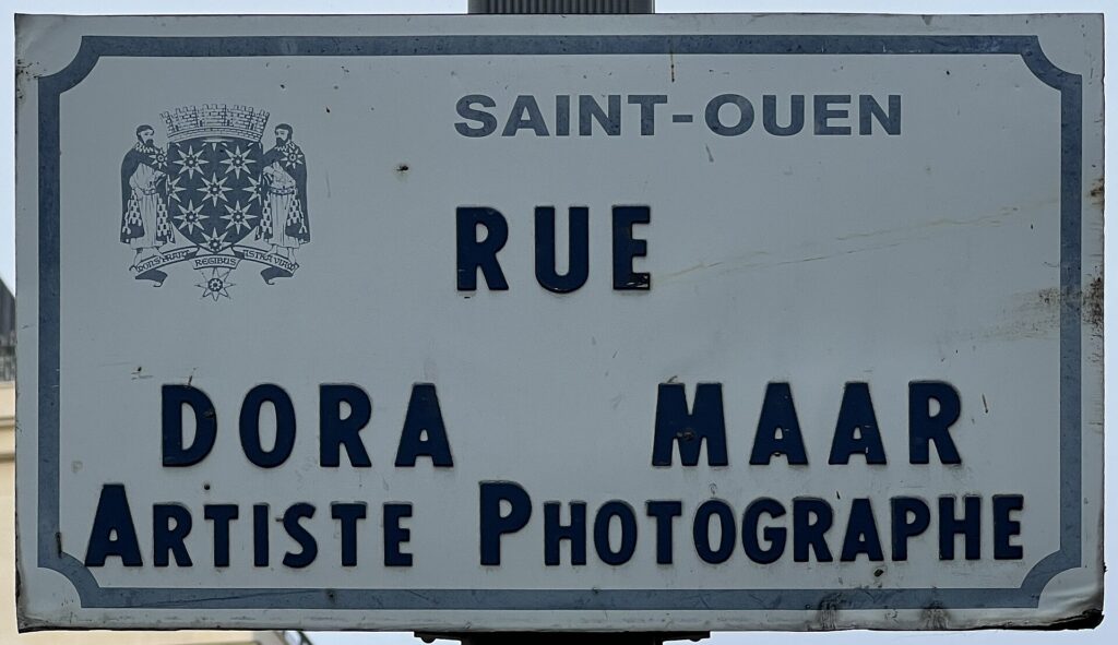 Street sign for Rue Dora Maar, Artiste Photographe, in Saint-Ouen