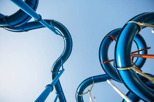 Blue,Waterpark,On,Sky,Background