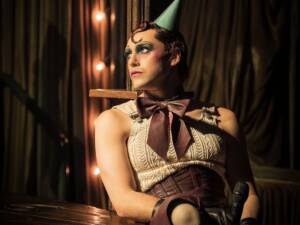 The Kit Kat Club's in-the-round stage during a performance of Cabaret